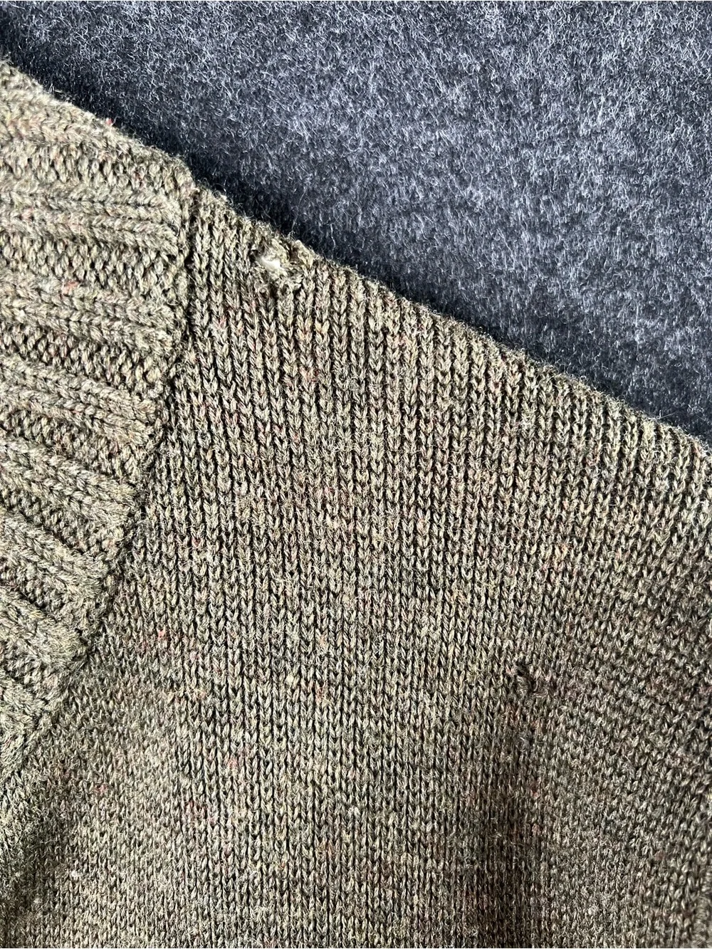 J.Crew Chunky Military Style 100% Wool Olive Green Cardigan Men’s Size L Preppy